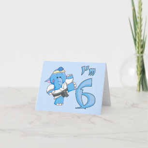 Elephant Karate 6th Birthday Invitation