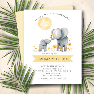 Elephant Kisses Baby Shower Invitation