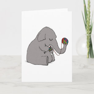 Elephant Knitting Card
