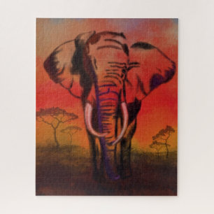 Elephant Leader - Drawing Art Collection Jigsaw Puzzle