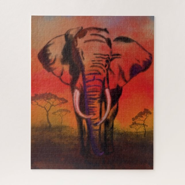 Elephant Leader - Drawing Art Collection Jigsaw Puzzle (Vertical)