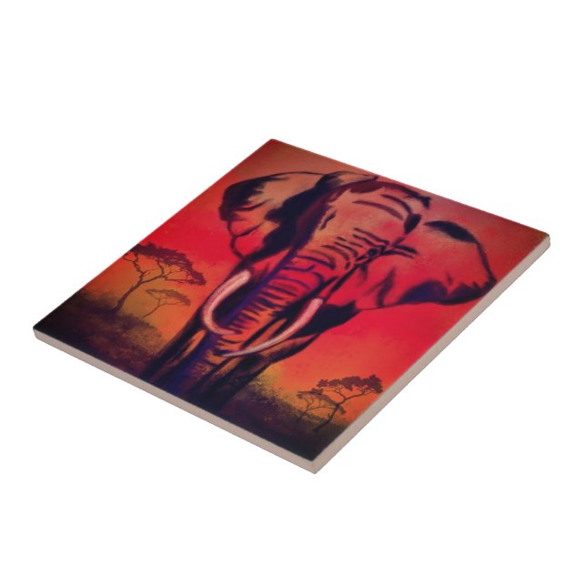 Elephant Leader - Drawing Art Collection Tile (Side)
