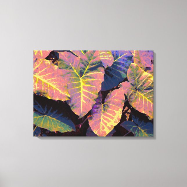 Elephant Leaves in Tropical Pastels Canvas Print (Front)