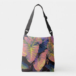 Elephant Leaves in Tropical Pastels Crossbody Bag