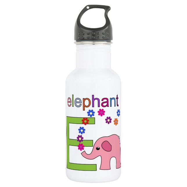 Elephant Letter E 532 Ml Water Bottle (Front)