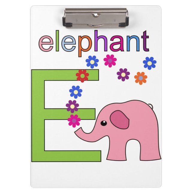 Elephant Letter E Clipboard (Front)