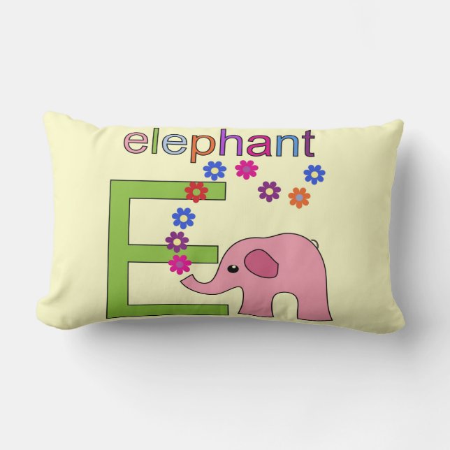 Elephant Letter E Lumbar Cushion (Front)