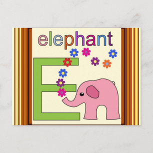 Elephant Letter E Postcard