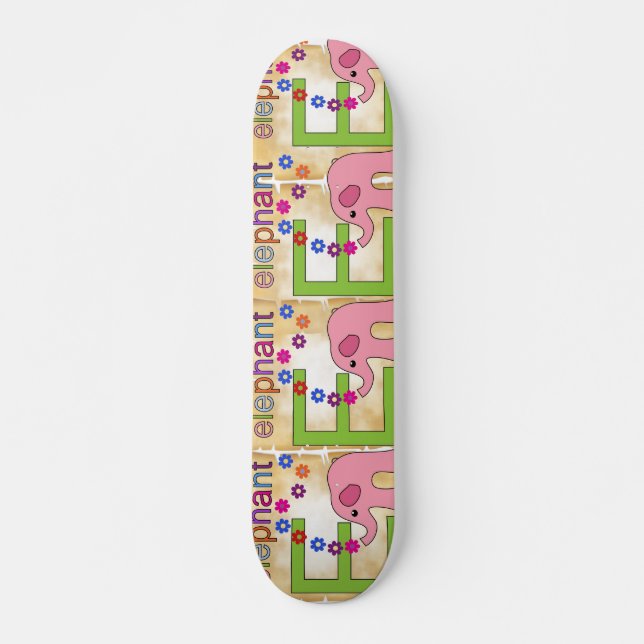 Elephant Letter E Skateboard (Front)
