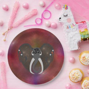 Elephant Listening to the Cosmos Paper Plate