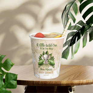 Elephant Little Wild One Is On The Way Baby Shower Paper Cups