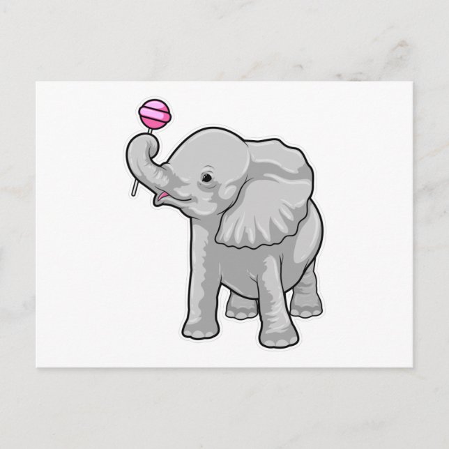 Elephant Lollipop Postcard (Front)