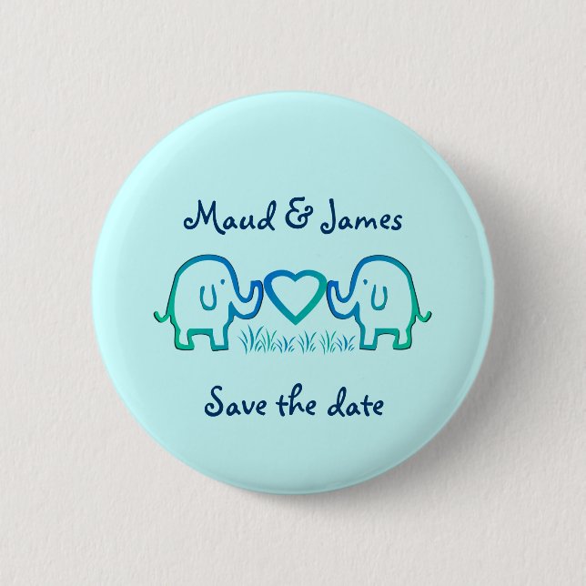 elephant love 6 cm round badge (Front)