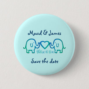 elephant love 6 cm round badge