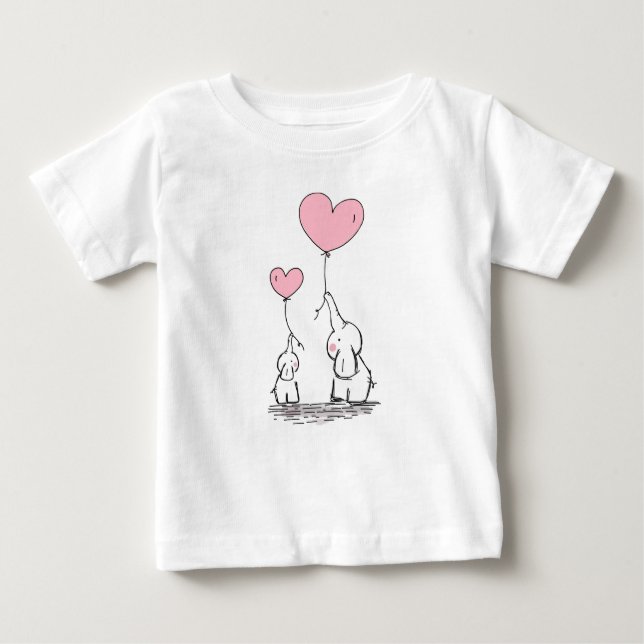 Elephant Love Baby T-Shirt (Front)