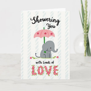 Elephant Love Blossoms Card