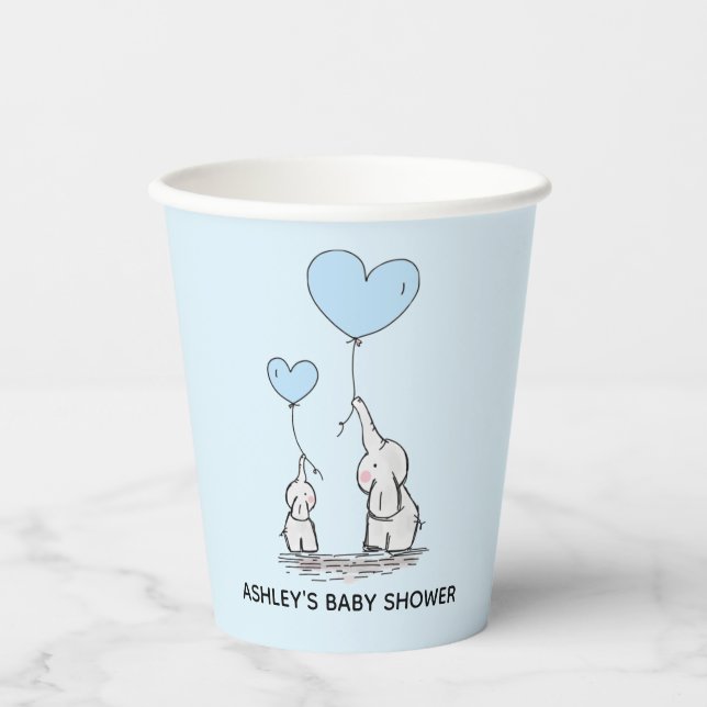 Elephant Love Design Paper Cups (Front)