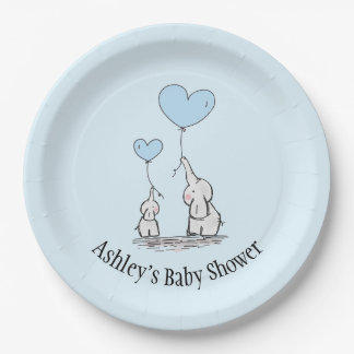 Elephant Love Design Paper Plate