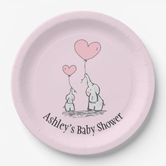Elephant Love Design Paper Plate