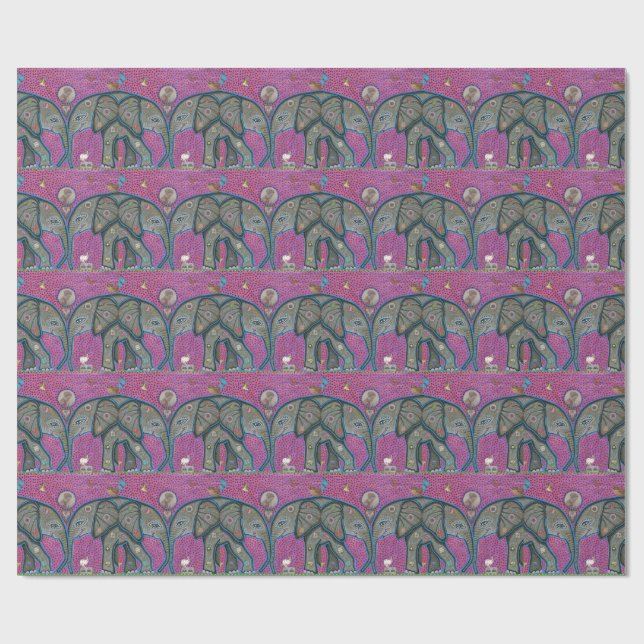 Elephant Love Gift Wrapping Paper (Flat)