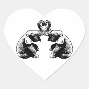 Elephant Love Heart Sticker