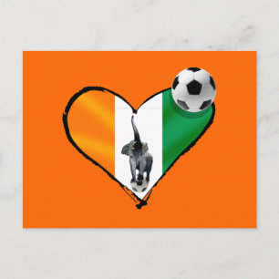 Elephant love Ivory Coast soccer fans gifts Postcard