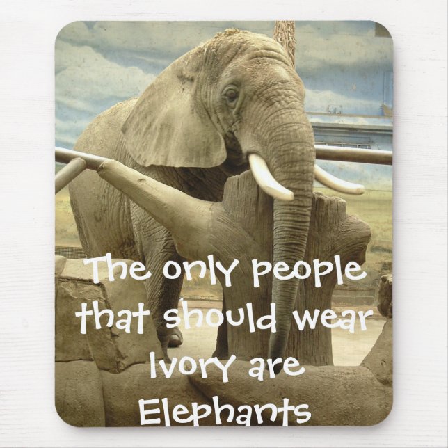 Elephant Love Mouse Pad (Front)