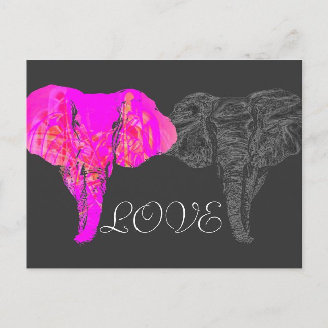 ELEPHANT LOVE POSTCARD (Front)