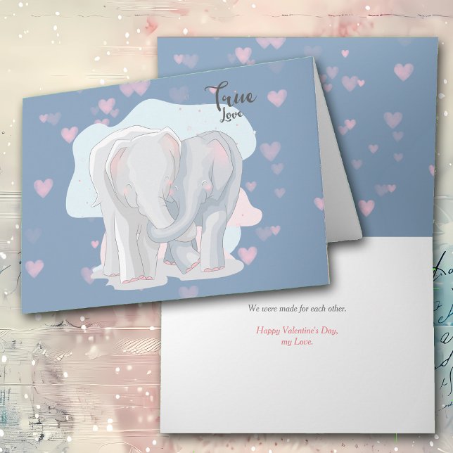 Elephant Love Romantic Valentine Card (Creator Uploaded)