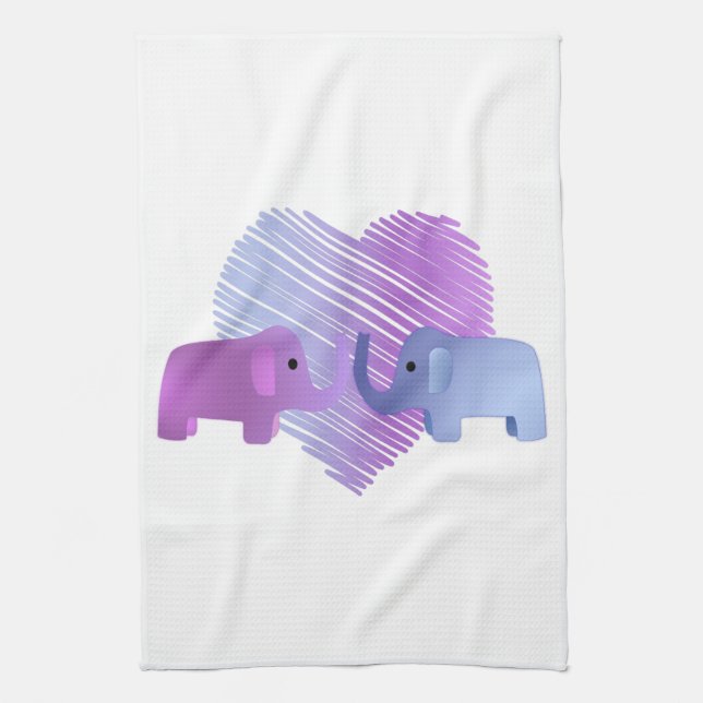 Elephant Love Tea Towel (Vertical)