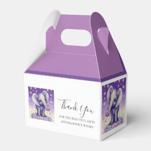 Elephant lovely Purple flower thank you Favour Box