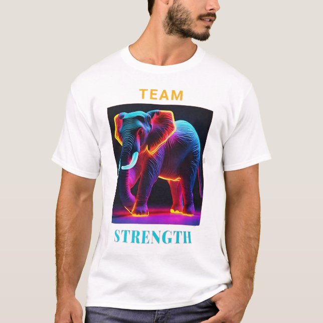 "ELEPHANT LOVER TEAM STRENGTH" T-Shirt (Front)