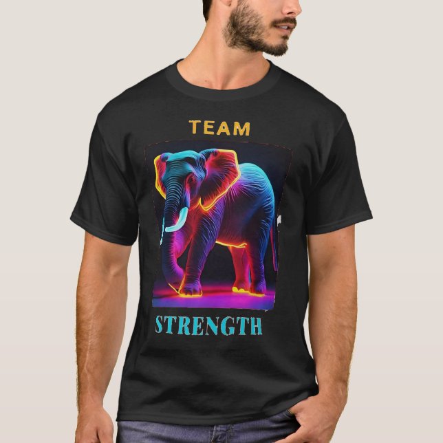 "ELEPHANT LOVER TEAM STRENGTH" T-Shirt (Front)