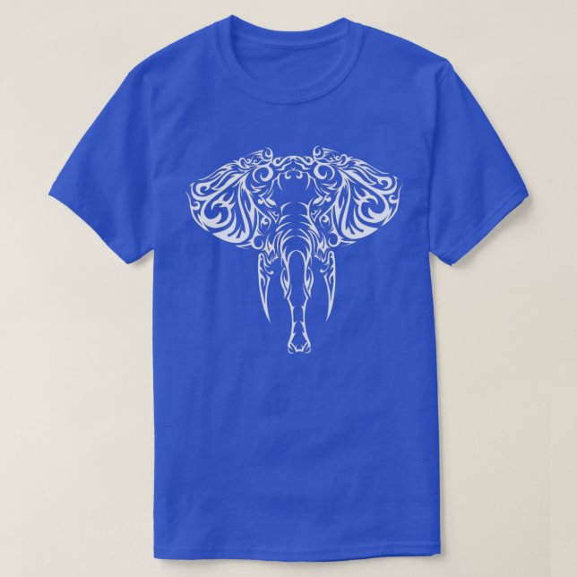Elephant Lover Tribal Tattoo Love Elephants Polyne T-Shirt (Design Front)