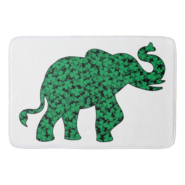 Elephant made up of Shamrocks Bath Mat (Front)
