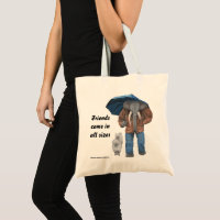 Elephant Man Walking Dogs Fantasy Art Budget Tote