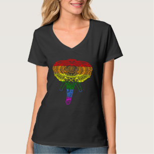 Elephant Mandala Rainbow Yoga Meditation Women Men T-Shirt