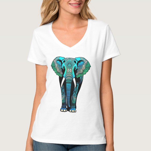 Elephant Mandala Silhouette T-Shirt (Front)