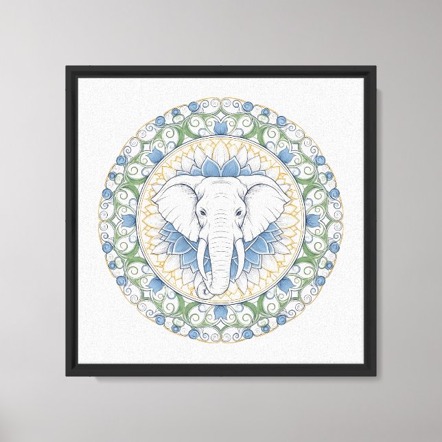 Elephant Mandala Wall Art (Front)