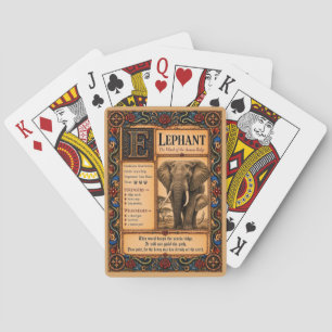 Elephant, Mediaeval Bestiary Art Playing Cards