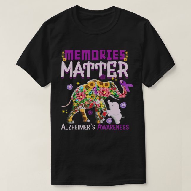 Elephant Memories Matter Alzheimer Alzheimer's Awa T-Shirt (Design Front)