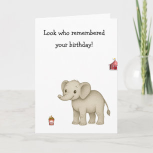 Elephant Memory Birthday Card