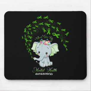 Elephant Mental Health Awareness Gift Warrior Men Mouse Pad