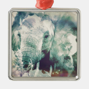 Elephant Metal Tree Decoration