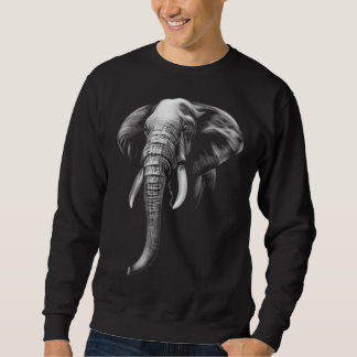 Elephant Minimal Animal Line Realistic Modern Sweatshirt