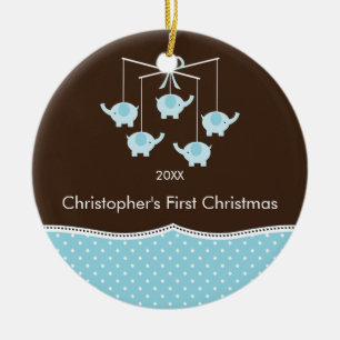 Elephant Mobile Baby's First Christmas Ornament