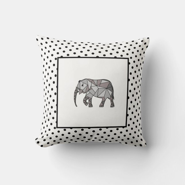 Elephant Modern Birth Baby Boy for Kids Polka Cushion (Front)