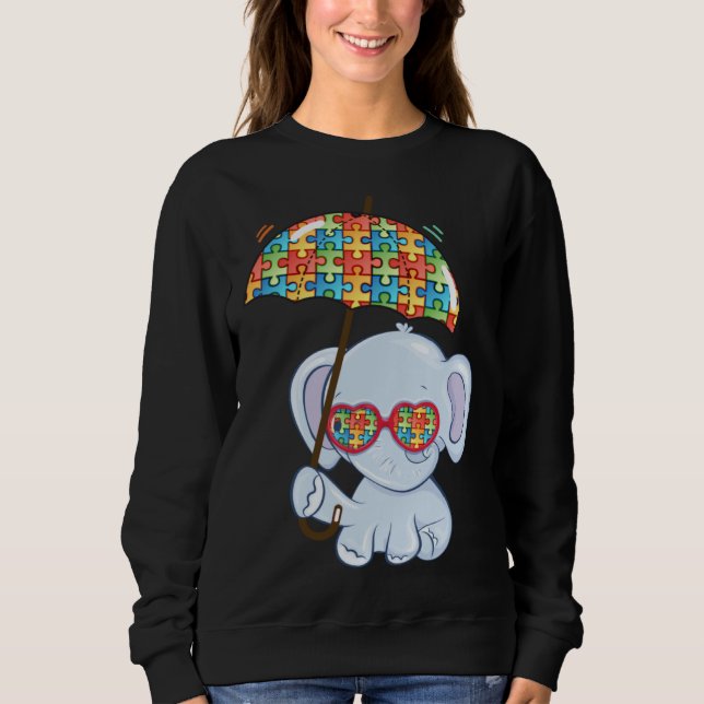 Elephant Mom Autism Child Awareness Choose Kindnes Sweatshirt (Front)