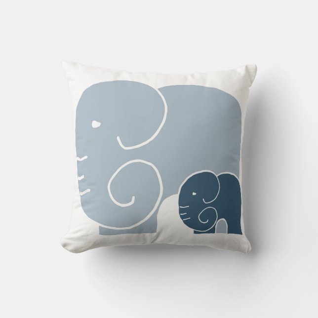 Elephant Mom & Baby throw cushion (Front)