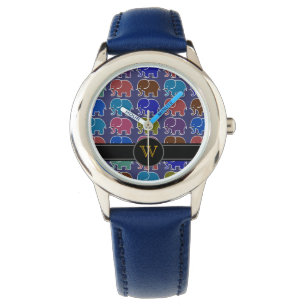 elephant . monogram . initial watch
